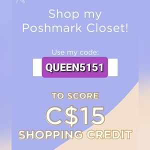 🤑🤑 FREE $15.00 Poshmark Shopping Credit 🤑🤑